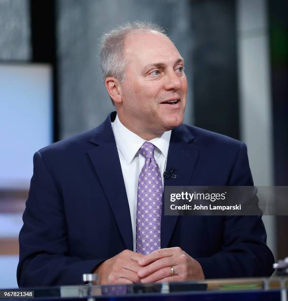 United States House of Representatives Majority Whip and U.S. Rep. Steve Scalise visits "Mornings With Maria" at Fox Business Network Studios on June...