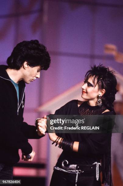 Jeanne Mas lors d'une émission de variété sur Antenne 2 à Paris le 16 décembre 1986, France.