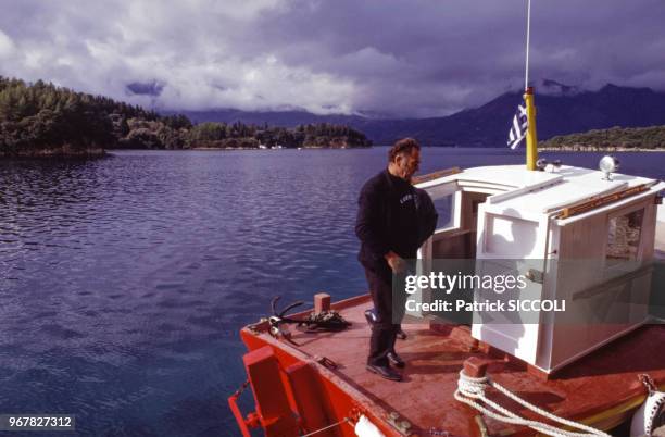 Obsèques de Christina Onassis sur l'île de Skorpios le 26 novembre 1988, Grèce.