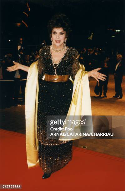 Gina Lollobrigida lors du Festival de Cannes le 13 mai 1997, France.
