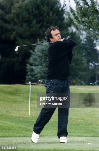 Michel Platini lors du Trophée Lancôme à Saint-Nom-la-Bretèche le 16 septembre 1998, France.