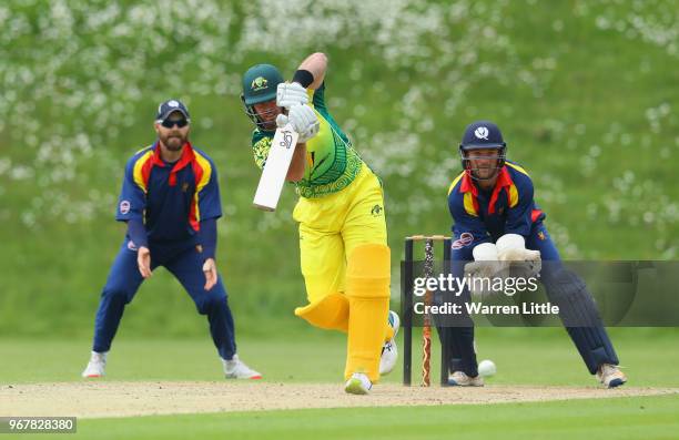 Daniel Christian of Cricket Australia Indigenous XI bats during the second T20 match between the Cricket Australia Indigenous XI and MCC at Arundel...