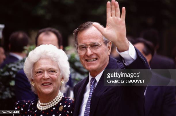 Au palais de l'Elysée le 14 juillet 1989 à Paris, France.