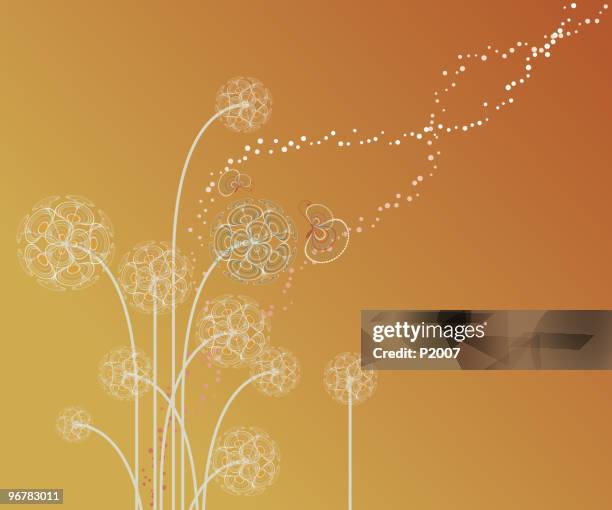 mystic floral background - surrounded by plants stock illustrations