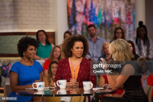 Pictured: Zerlina Maxwell, Amy Holmes and Megyn Kelly on Monday, June 4, 2018 --