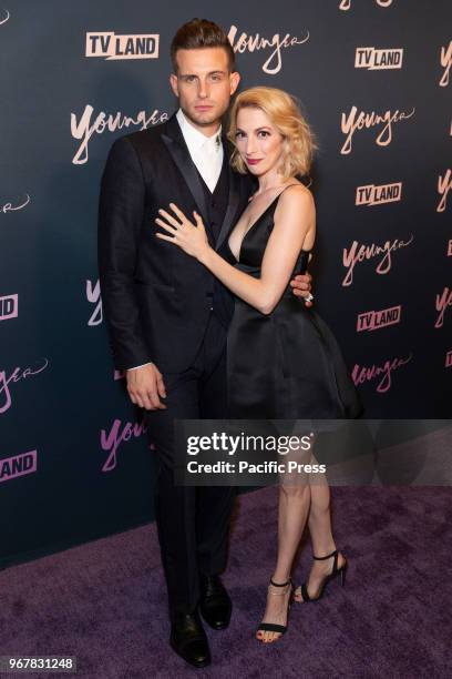 Nico Tortorella and Molly Bernard attend Younger Season 5 Premiere Party at Cecconi Dumbo.