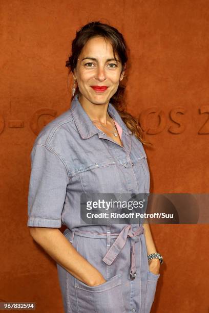 Actress Audrey Dana attends the 2018 French Open - Day Ten at Roland Garros on June 5, 2018 in Paris, France.