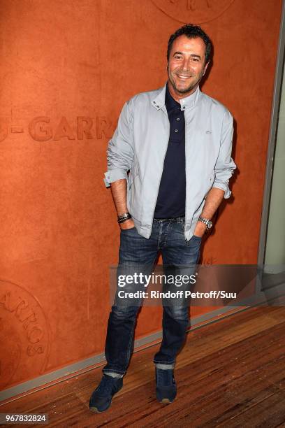 Tv host Bernard Montiel attend the 2018 French Open - Day Ten at Roland Garros on June 5, 2018 in Paris, France.