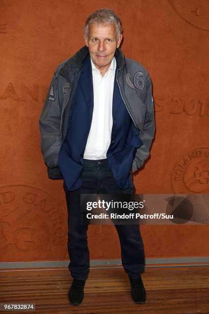 Journalist Patrick Poivre D'arvor attends the 2018 French Open - Day Ten at Roland Garros on June 5, 2018 in Paris, France.