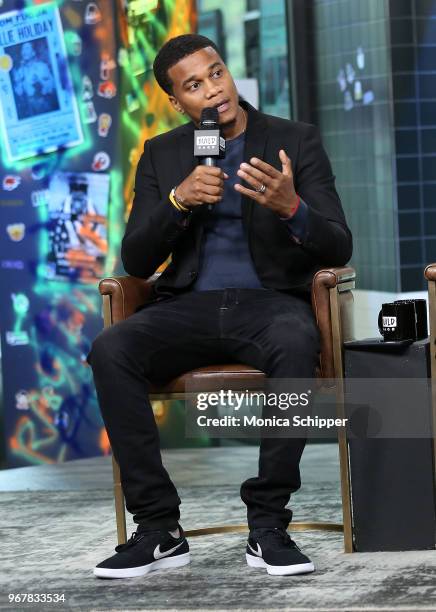 Actor Cory Hardrict visits Build Studio to discuss his new film "211" on June 5, 2018 in New York City.