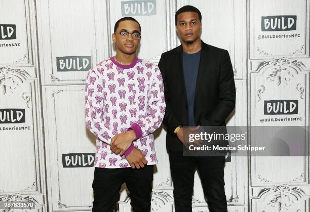 Actors Michael Rainey Jr. And Cory Hardrict visit Build Studio to discuss their new film "211" on June 5, 2018 in New York City.