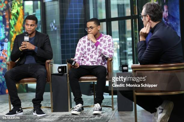 Actors Cory Hardrict and Michael Rainey Jr. Visit Build Studio to discuss their new film "211" on June 5, 2018 in New York City.