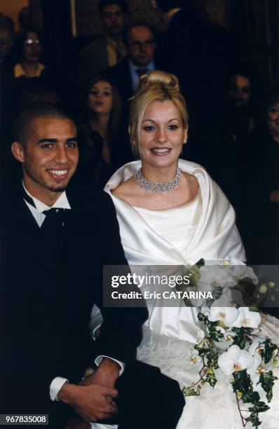 Mariage de David Trezeguet et Béatrice Villalva à Monte-Carlo le 26 février 2000, Monaco.