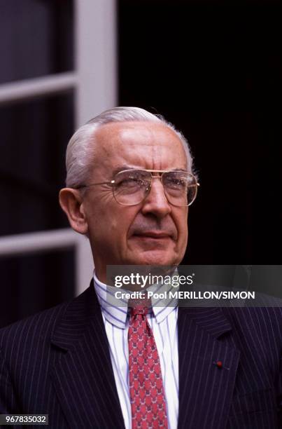 Jacques de Larosière, gouverneur de la Banque de France, le 18 juillet 1989 à Paris, France.