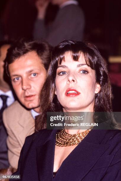 La princesse Caroline de Monaco et son époux Stefano Casiraghi le 24 janvier 1989 à Paris, France.