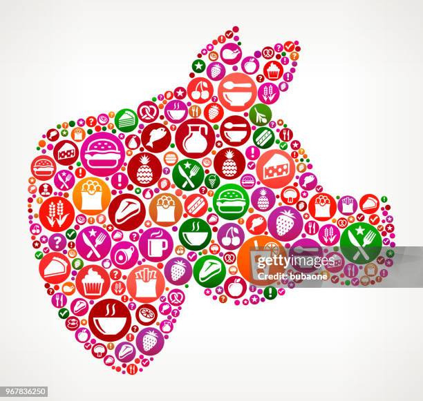 pig head food and diet vector icon background - pie face stock illustrations
