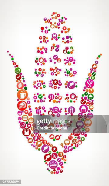 corn cob food and diet vector icon background - fish pie stock illustrations