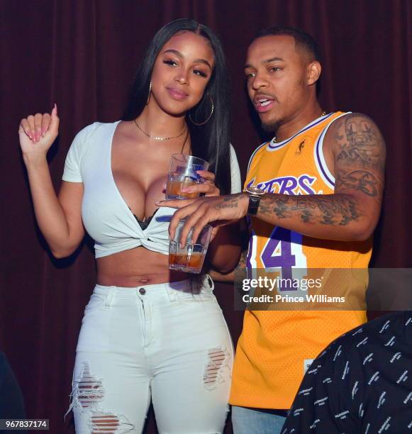 Kiyomi Leslie and Shad Moss attend Industry Night at Tongue & Groove on June 5, 2018 in Atlanta, Georgia.