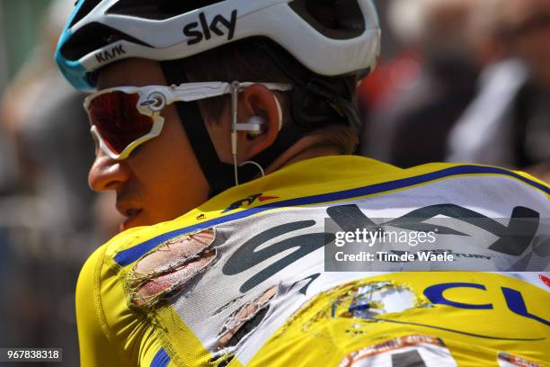 Arrival / Michal Kwiatkowski of Poland and Team Sky Yellow Leaders Jersey / Injury / Crash / during the 70th Criterium du Dauphine 2018, Stage 2 a...
