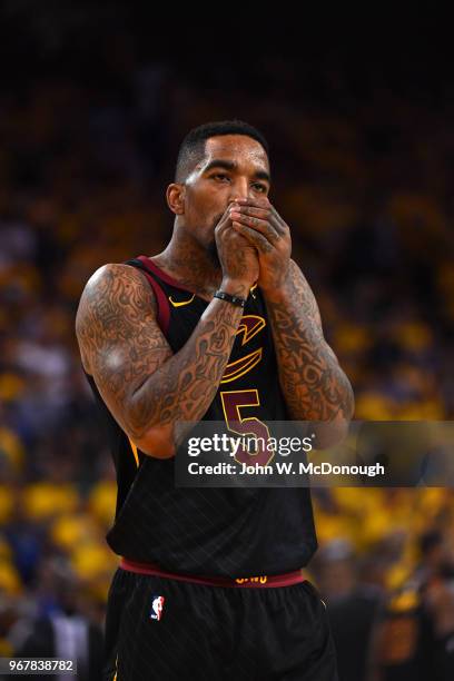 Finals: Cleveland Cavaliers JR Smith during game vs Golden State Warriors at Oracle Arena. Game 1. Oakland, CA 5/31/2018 CREDIT: John W. McDonough