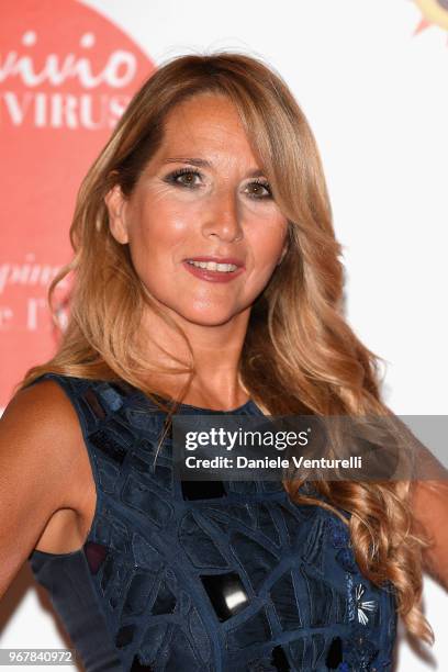 Jo Squillo attends Convivio photocall on June 5, 2018 in Milan, Italy.