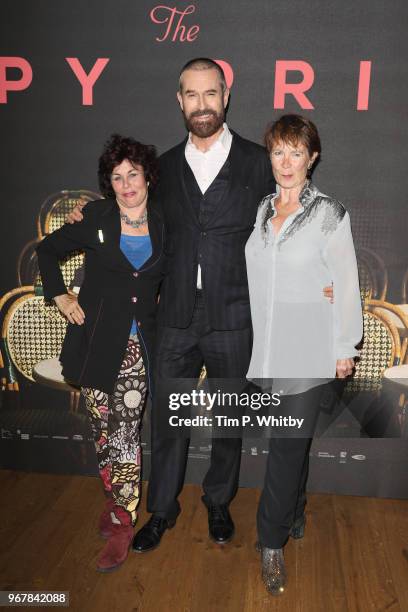 Ruby Wax, Rupert Everett and Celia Imrie attend the UK premiere of 'The Happy Prince' at Vue West End on June 5, 2018 in London, England.