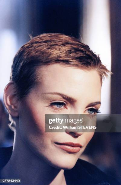 Le top model Nadja Auermann le 22 janvier 1996 à Paris, France.