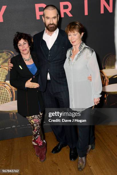 Ruby Wax, Rupert Everett and Celia Imrie attend the UK premiere of 'The Happy Prince' at Vue West End on June 5, 2018 in London, England.