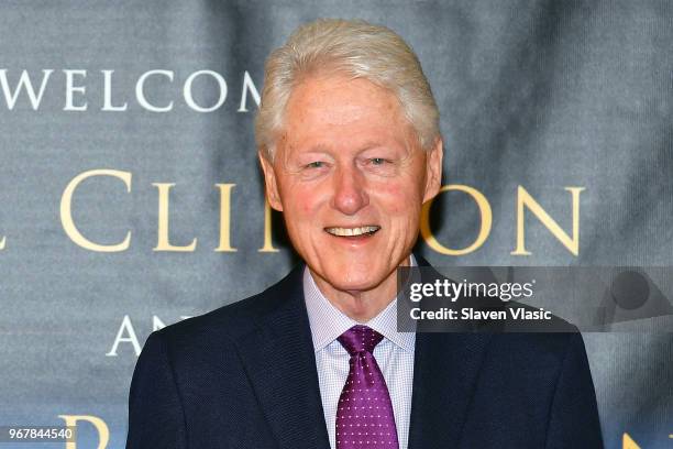 Bill Clinton signs copies of his new book co-writed with James Patterson "The President Is Missing" at Barnes & Noble, 5th Avenue on June 5, 2018 in...