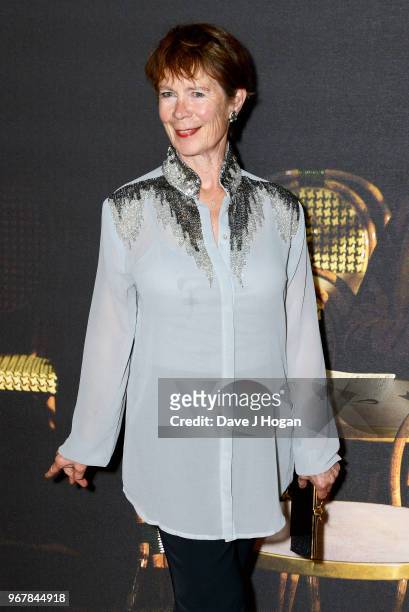Celia Imrie attends the UK premiere of 'The Happy Prince' at Vue West End on June 5, 2018 in London, England.