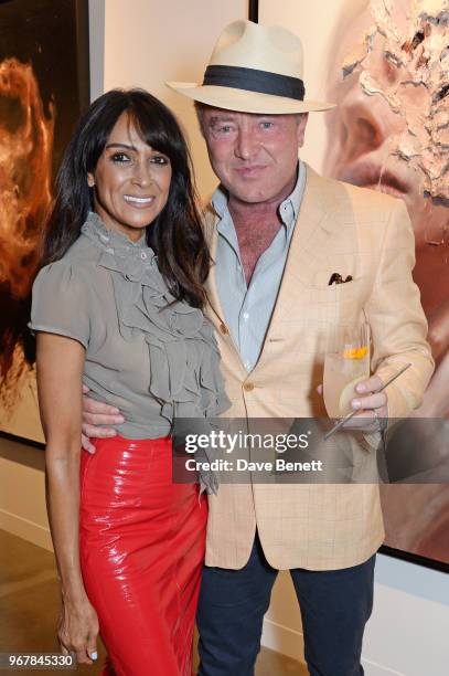 Jackie St Clair and Michael Flatley attend the Grand Opening of JD Malat Gallery in Mayfair on June 5, 2018 in London, England.