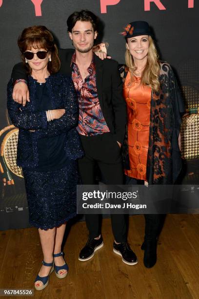 Stephanie Beacham, Jack Brett Anderson and Emma Samms attend the UK premiere of 'The Happy Prince' at Vue West End on June 5, 2018 in London, England.