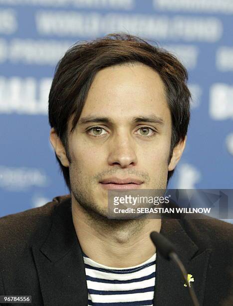 Mexican director and actor Gael Garcia Bernal addresses the press conference for the film "Revolucion" in the Panorama Special section of the 60th...