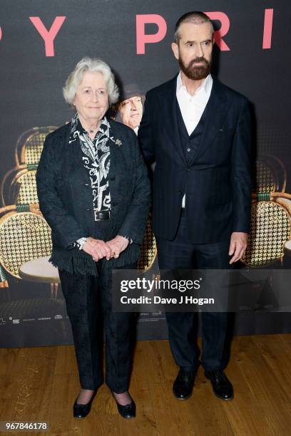 Rupert Everett and his mother Sara Maclean Everett attend the UK premiere of 'The Happy Prince' at Vue West End on June 5, 2018 in London, England.