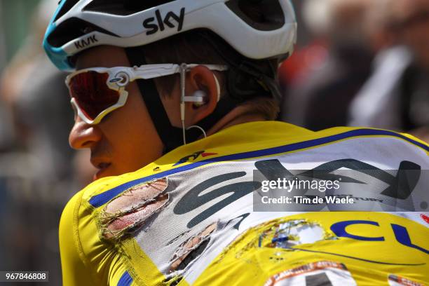 Arrival / Michal Kwiatkowski of Poland and Team Sky Yellow Leaders Jersey / Injury / Crash / during the 70th Criterium du Dauphine 2018, Stage 2 a...