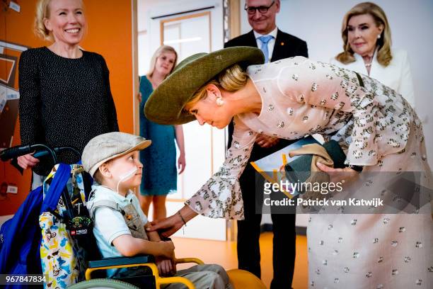 Queen Maxima of The Netherlands during the opening of the Princess Maxima center for Pediatrix Oncology on June 5, 2018 in Utrecht, Netherlands. The...