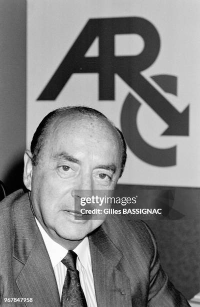 Jacques Crozemarie, fondateur et président de l?Association pour la recherche sur le cancer, à Paris le 13 avril 1988, France.