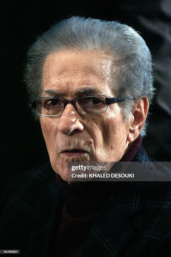 Egyptian writer Anis Mansour attends a p