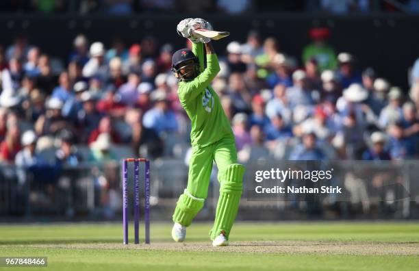 Haseeb Hameed of Lancashire batting during the Royal London One Day Cup match between Lancashire and Yorkshire Vikings at Old Trafford on June 5,...