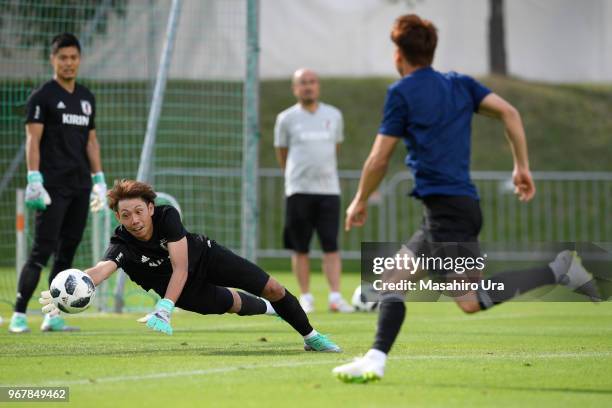 Masaaki Higashiguchi of Japan in action during a training session on June 5, 2018 in Seefeld, Austria.