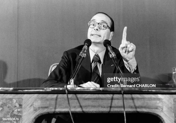 Conférence de presse de Jacques Chirac à la mairie de Paris, le 23 janvier 1979, France.