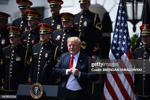 President Donald Trump participates in the "Celebration of America" at the White House in Washington, DC, on June 5, 2018. - Trump's "The Celebration...