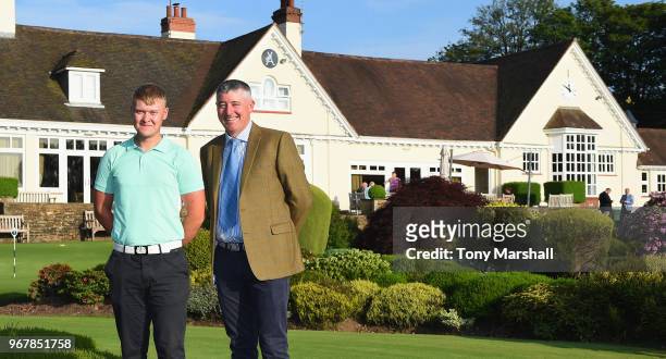 Tom Hallam and Michael Bradley of Notts Golf Club winners of The Lombard Trophy Midland Qualifier at Little Aston Golf Club on June 5, 2018 in Sutton...