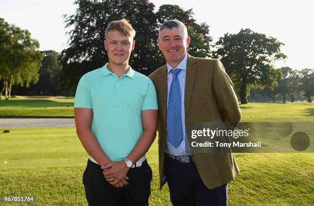 Tom Hallam and Michael Bradley of Notts Golf Club winners of The Lombard Trophy Midland Qualifier at Little Aston Golf Club on June 5, 2018 in Sutton...