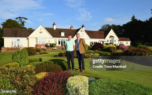 Tom Hallam and Michael Bradley of Notts Golf Club winners of The Lombard Trophy Midland Qualifier at Little Aston Golf Club on June 5, 2018 in Sutton...