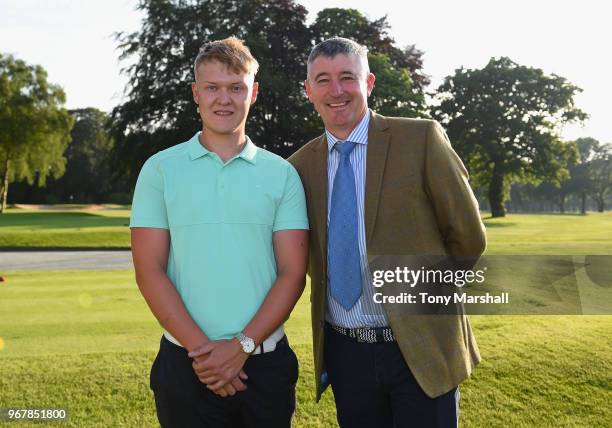 Tom Hallam and Michael Bradley of Notts Golf Club winners of The Lombard Trophy Midland Qualifier at Little Aston Golf Club on June 5, 2018 in Sutton...