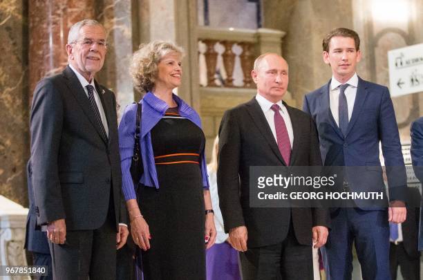 Austrian Federal President Alexander Van der Bellen, Sabine Haag, director of the Kunsthistorisches Museum Wien , Russian President Vladimir Putin...