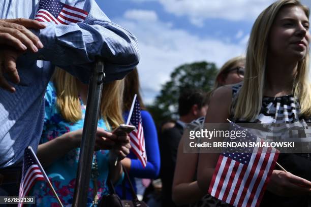 People attend the "Celebration of America" at the White House in Washington, DC, on June 5, 2018. - Trump's "The Celebration of America" honors...