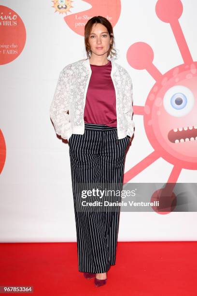 Cristiana Capotondi attends Convivio photocall on June 5, 2018 in Milan, Italy.