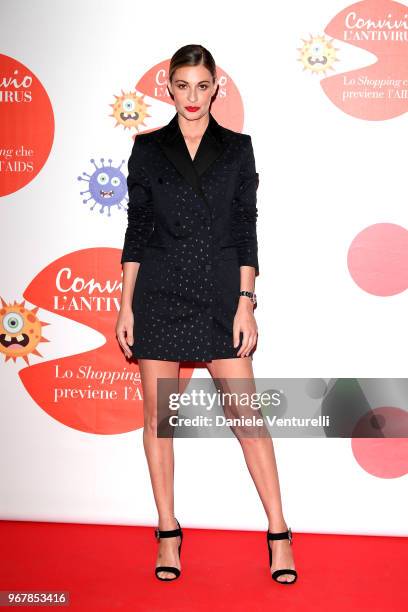 Sveva Alviti attends Convivio photocall on June 5, 2018 in Milan, Italy.